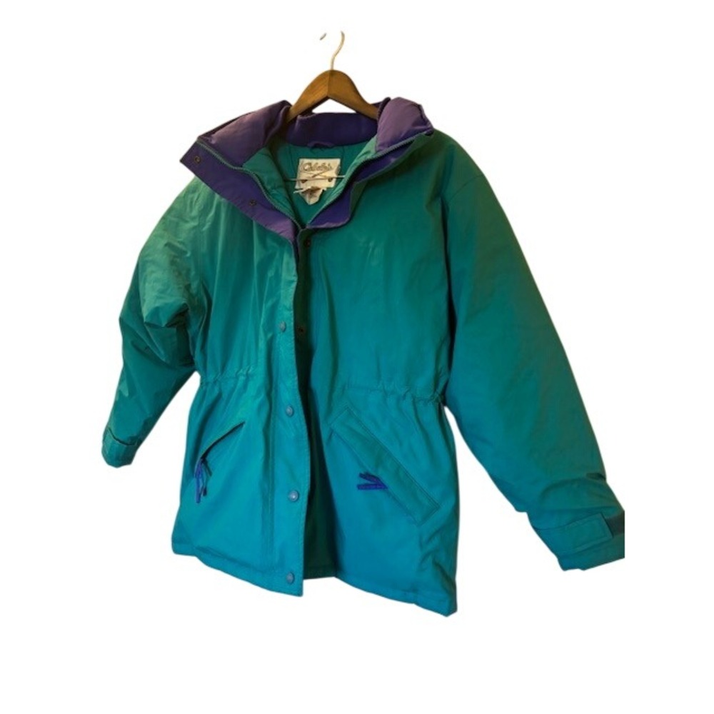 Vintage Cabela's Gore-Tex Down Parka Teal Purple Women's Large Hooded Coat
